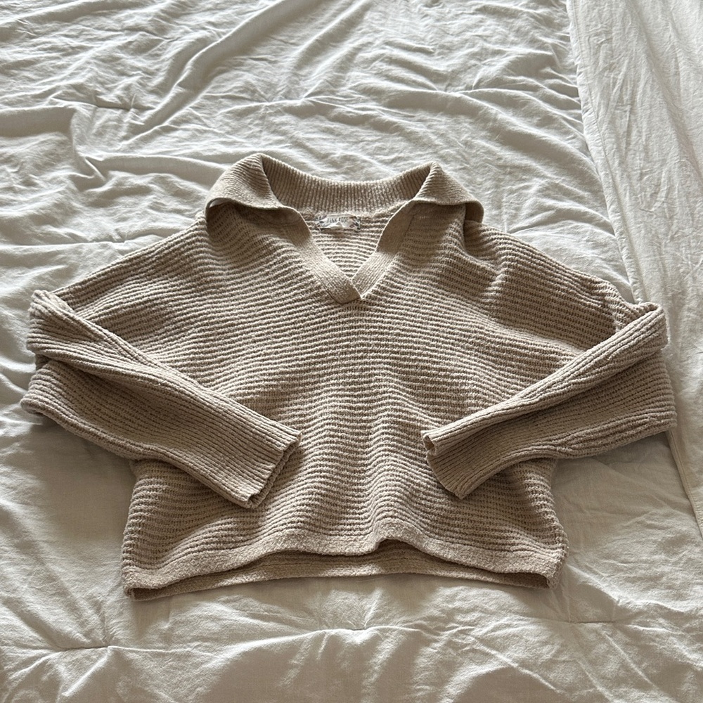 Pink Rose Taupe V-Neck Sweater